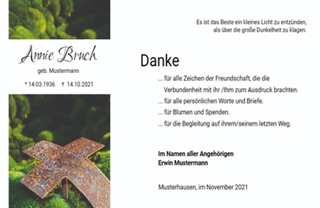 Danksagungskarte Sternenhimmel